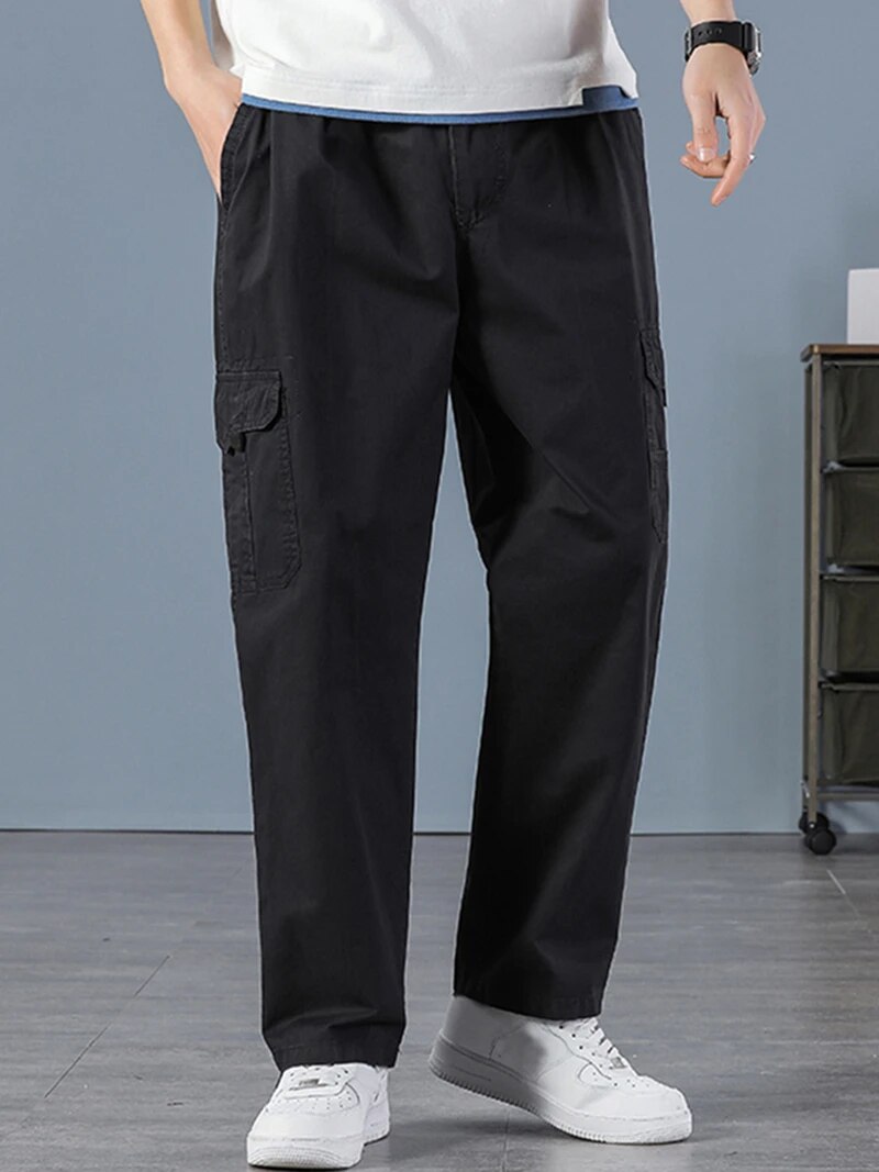 Men Shoes Joggers - Men's 100% Cotton Straight Black Joggers