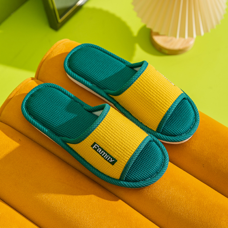Men Shoes Size To Women - Waffle Linen Slippers Women Men Sweat