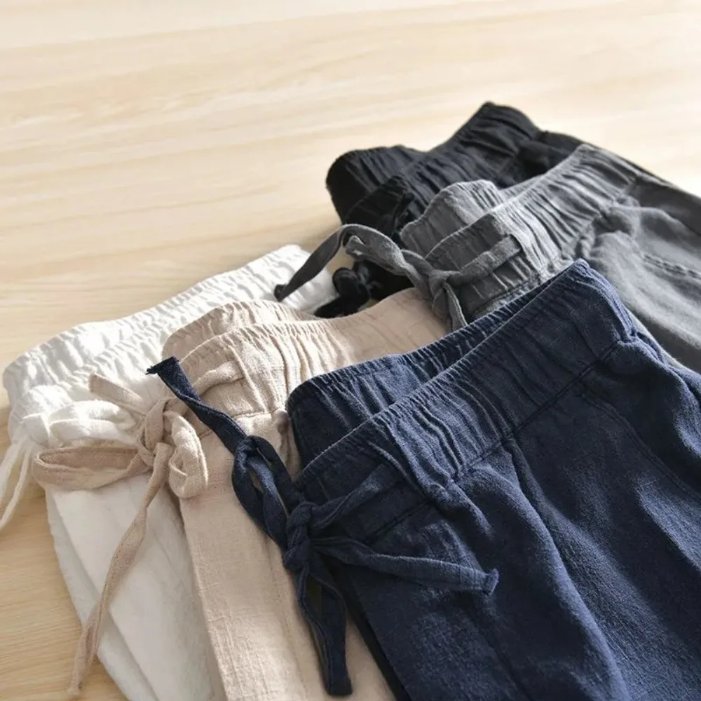 Men Shoes Joggers - Men's Cotton Linen Casual Pants Baggy