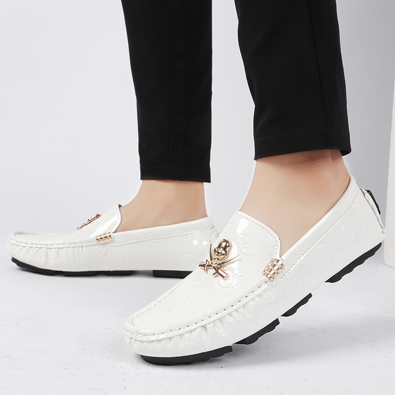 Men'S Shoes Temu - Men Quality Shoes Shine Skull Loafers