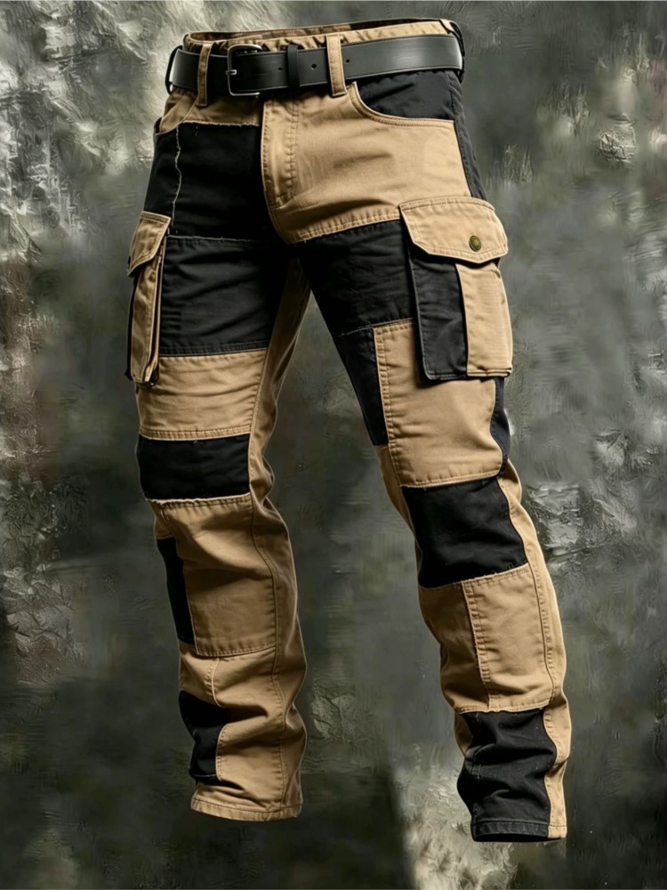 Cotton Men Cargo Pants Khaki C - Men Shoes Joggers 评论和价格
