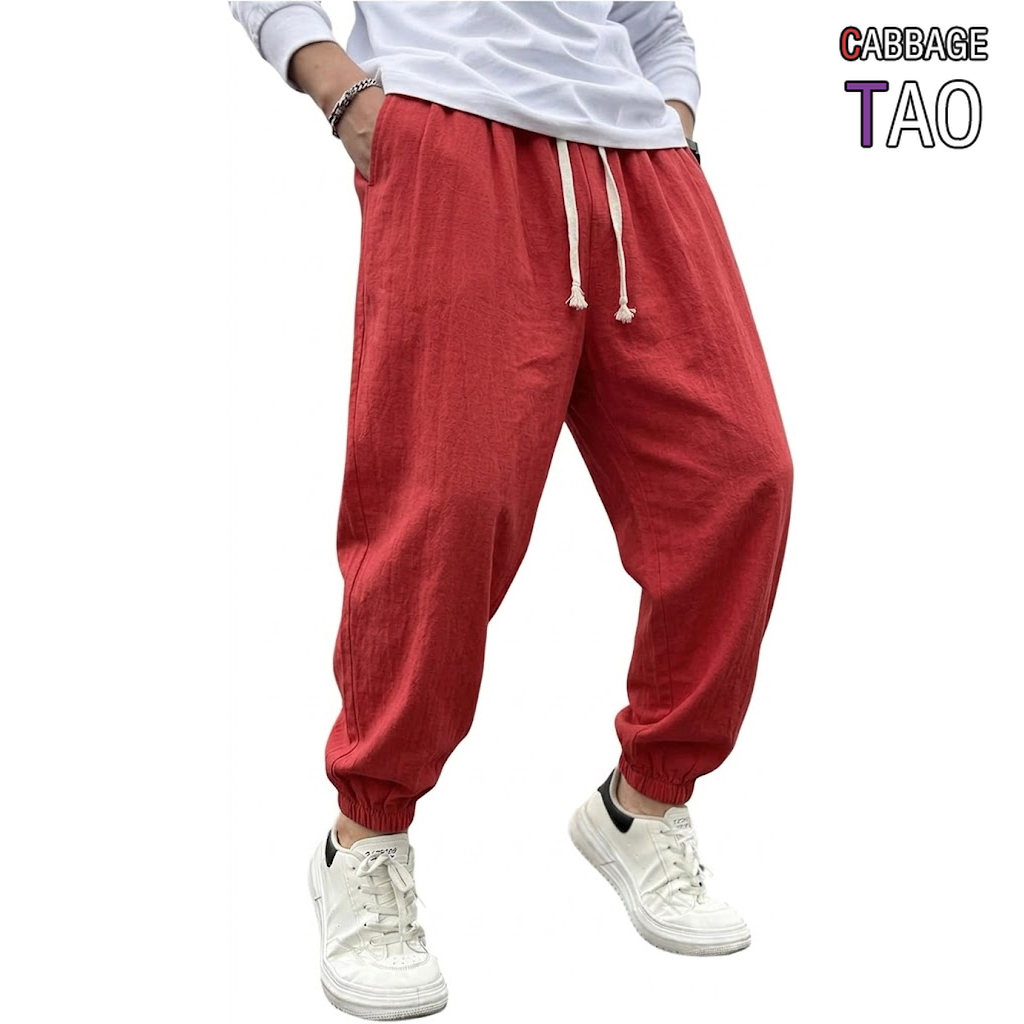 Mens Cotton Linen Harem Trouse - Men Shoes Joggers 评论和价格