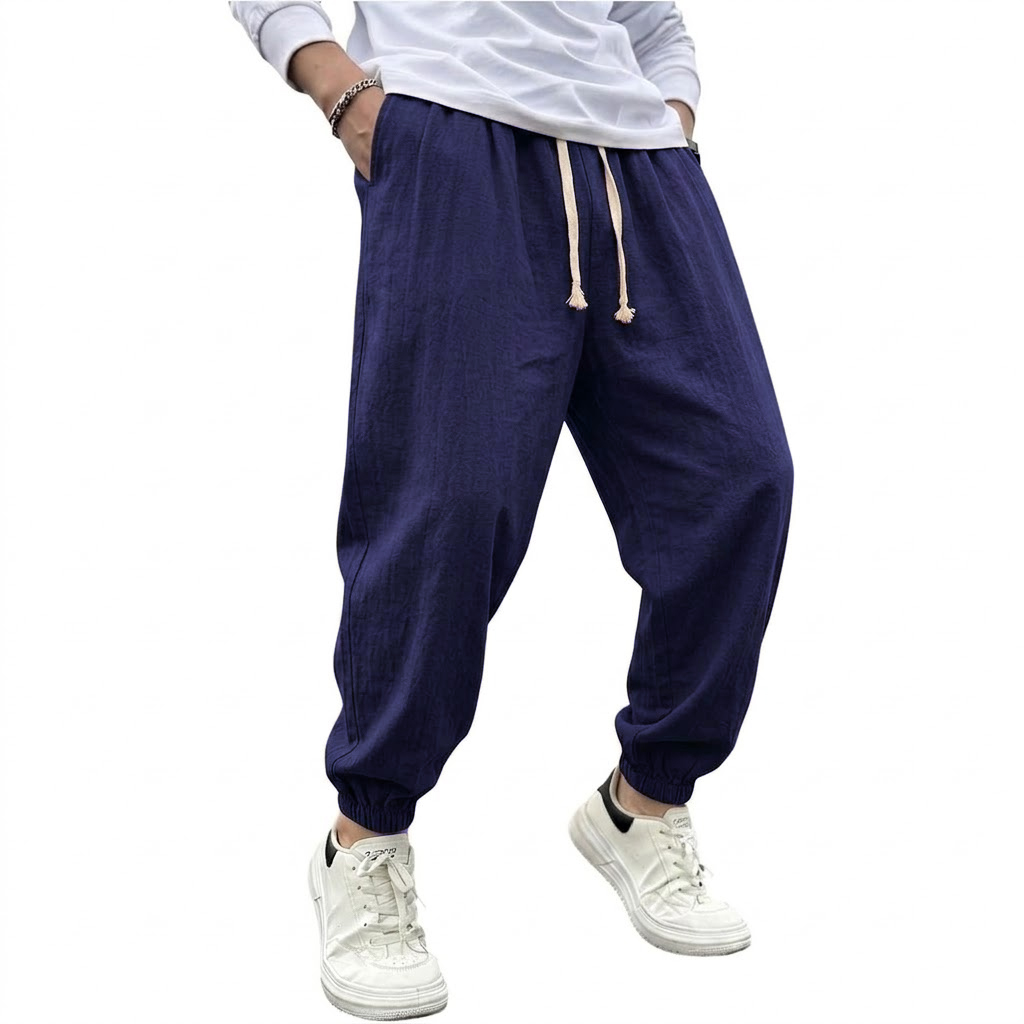 Mens Cotton Linen Harem Trouse - Men Shoes Joggers 评论和价格