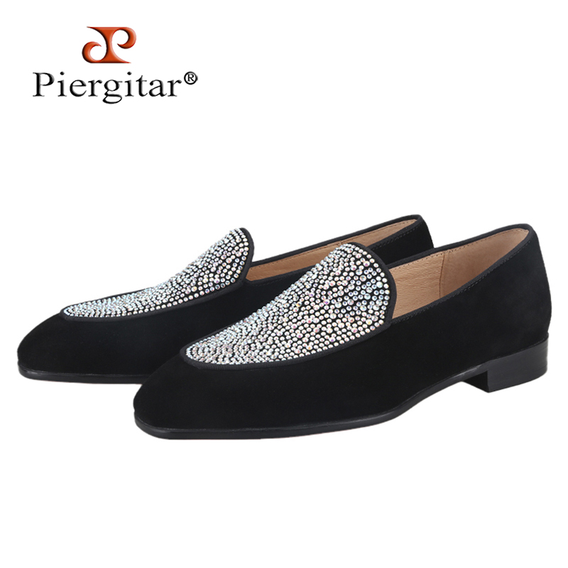 Piergitar Handmade Black Suede - Men Shoes Red Bottom 评论和价格