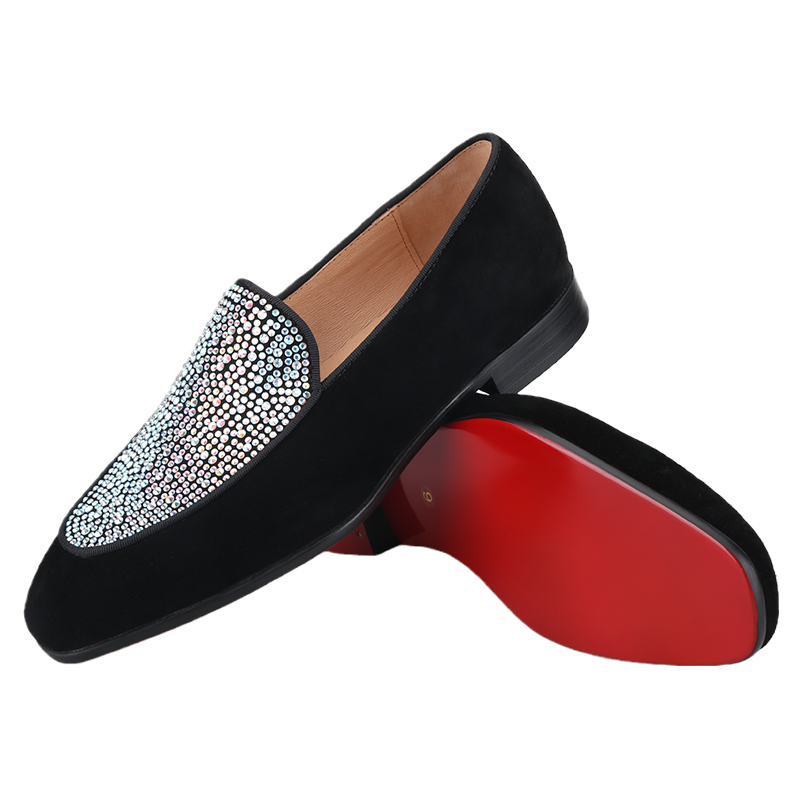 Piergitar Handmade Black Suede - Men Shoes Red Bottom 评论和价格