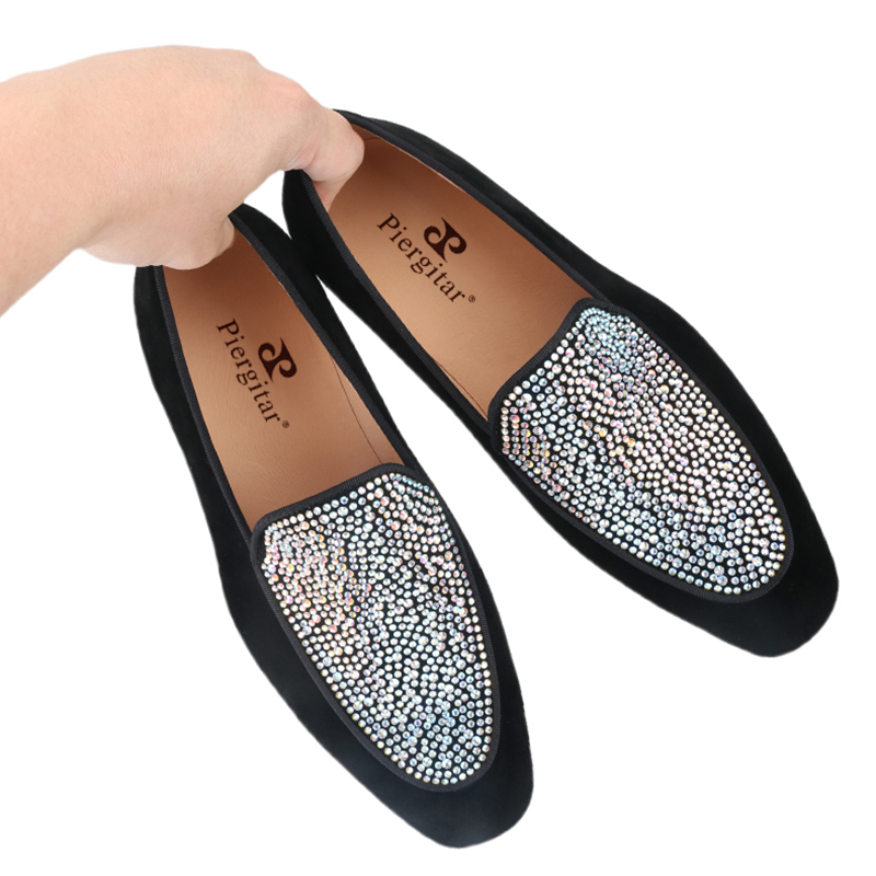 Piergitar Handmade Black Suede - Men Shoes Red Bottom 评论和价格