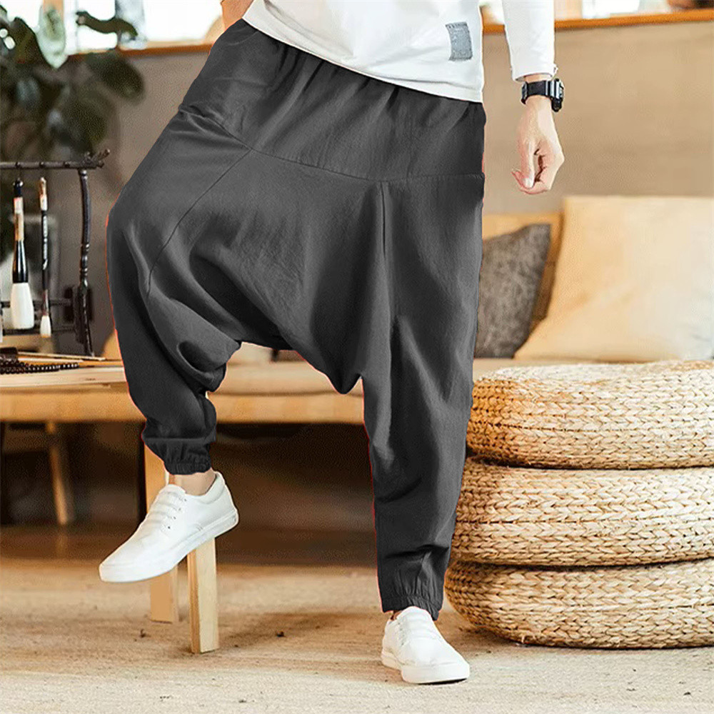 Men Cotton and Linen Pants Har - Men Shoes Joggers 评论和价格
