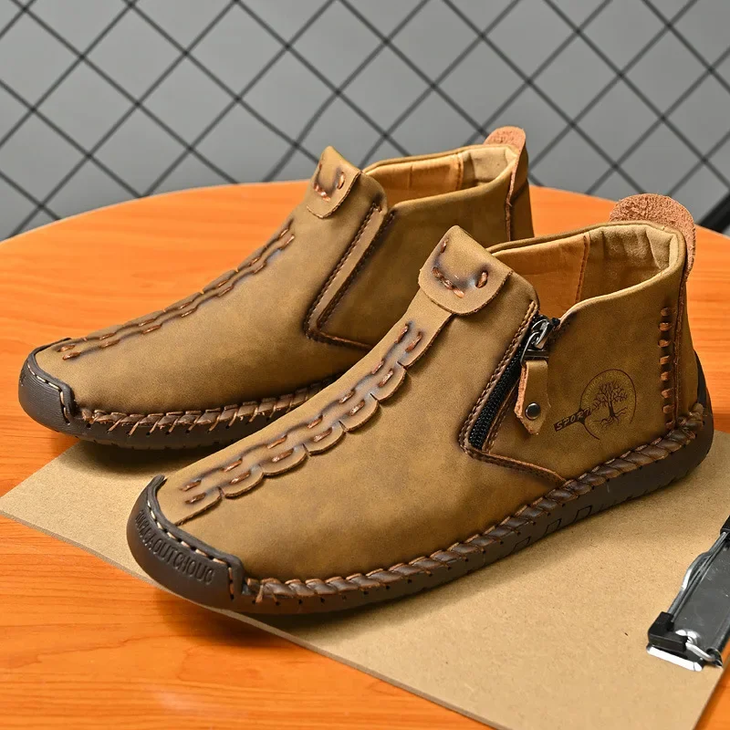 Men Boots Handmade Casual Ankl - Men'S Shoes Wide Width 评论和价格