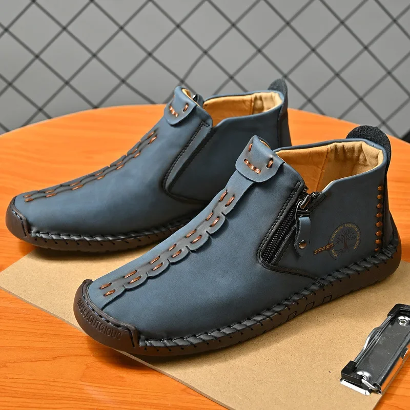 Men Boots Handmade Casual Ankl - Men'S Shoes Wide Width 评论和价格