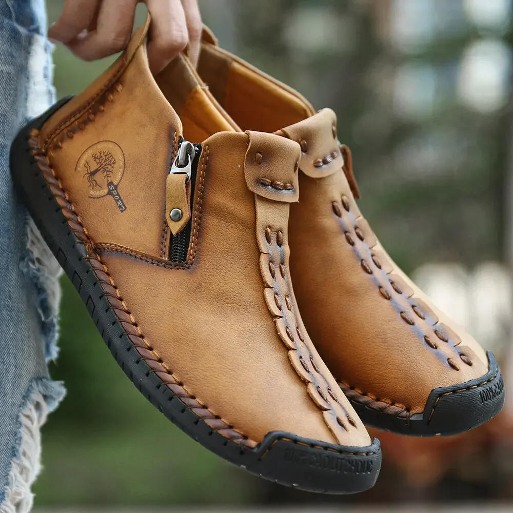 Men Boots Handmade Casual Ankl - Men'S Shoes Wide Width 评论和价格