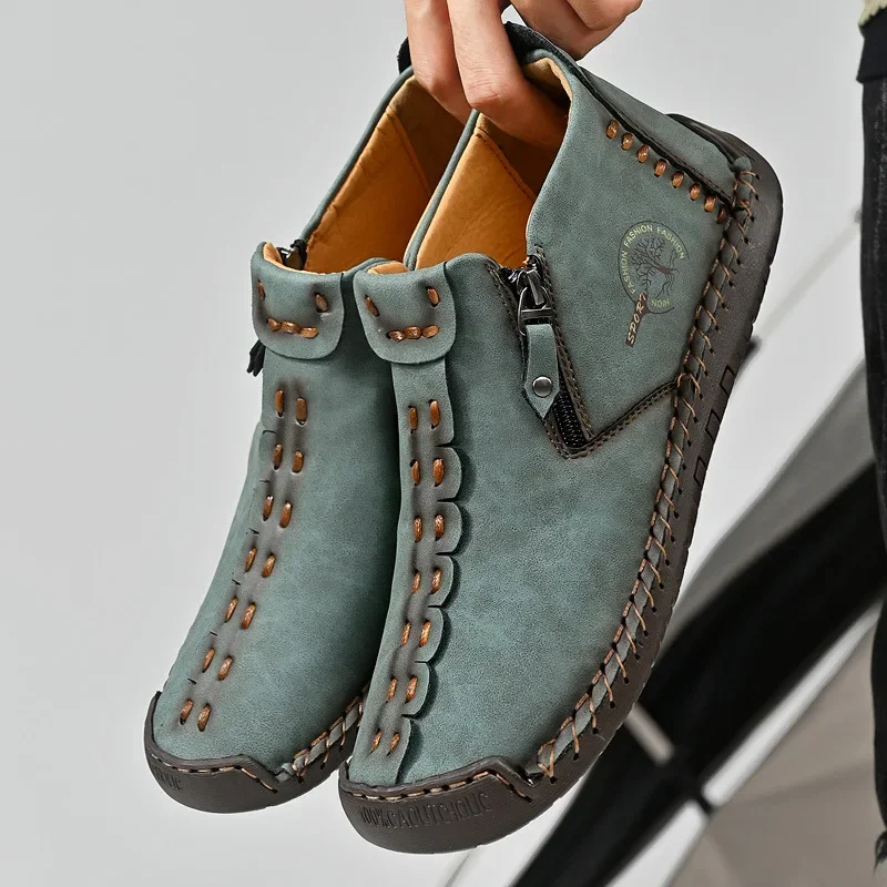 Men Boots Handmade Casual Ankl - Men'S Shoes Wide Width 评论和价格
