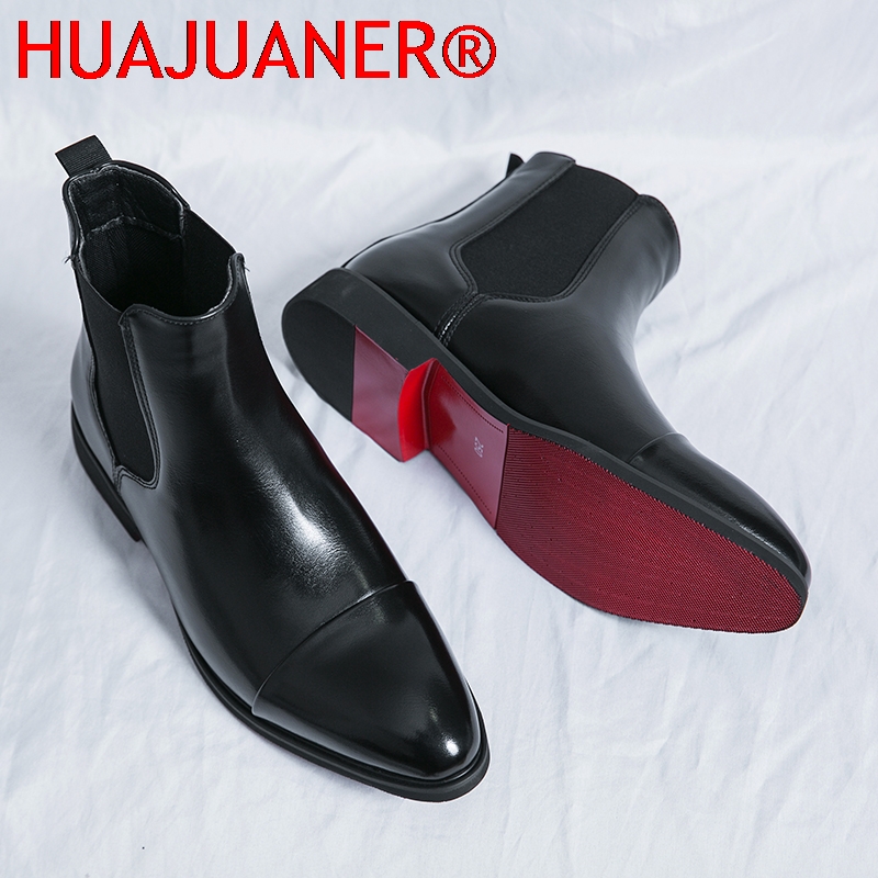 British Style Men's Black Chel - Men Shoes Red Bottom 评论和价格