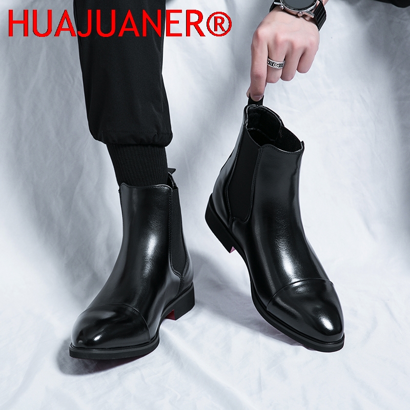 British Style Men's Black Chel - Men Shoes Red Bottom 评论和价格