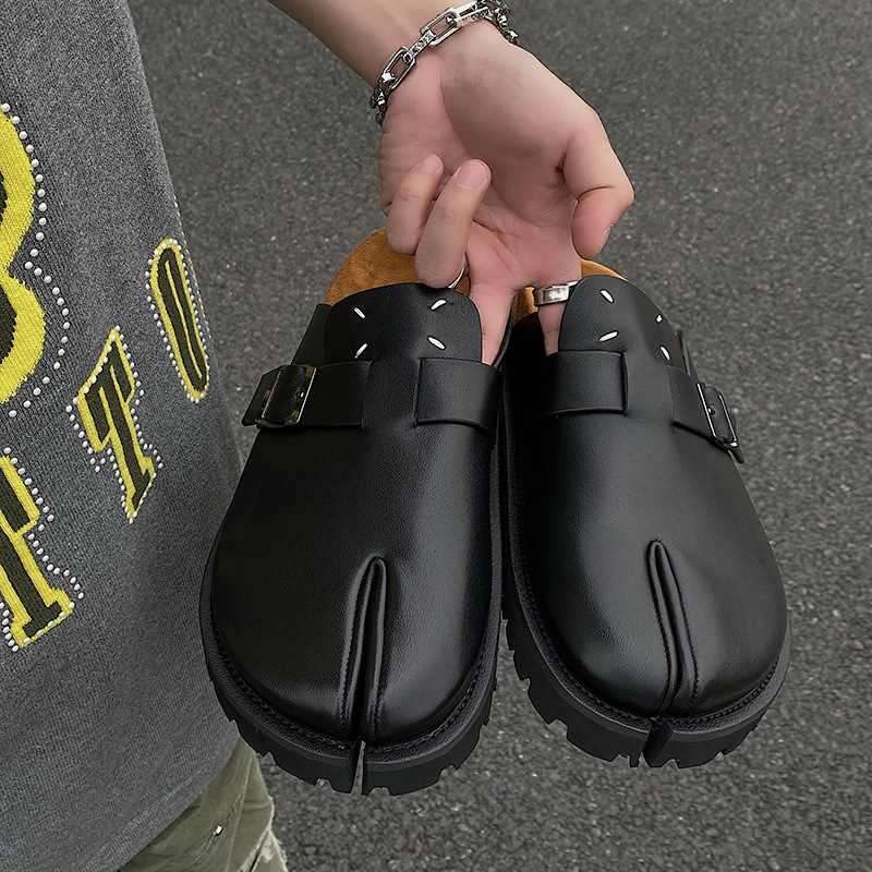 Men Split Toe Slippers Cow Lea - Men'S Shoes With Support 评论和价格