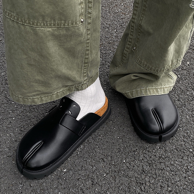 Men Split Toe Slippers Cow Lea - Men'S Shoes With Support 评论和价格