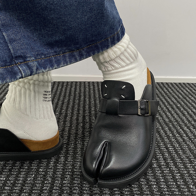 Men Split Toe Slippers Cow Lea - Men'S Shoes With Support 评论和价格