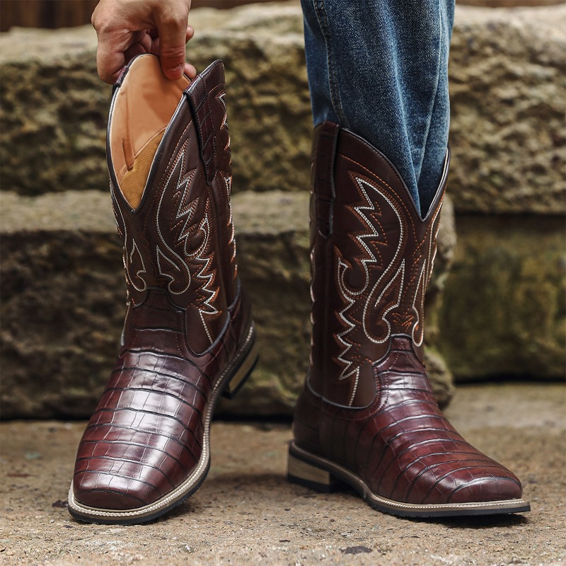 Mens Boots Crocodile Pattern H - Men'S Shoes Wide Width 评论和价格