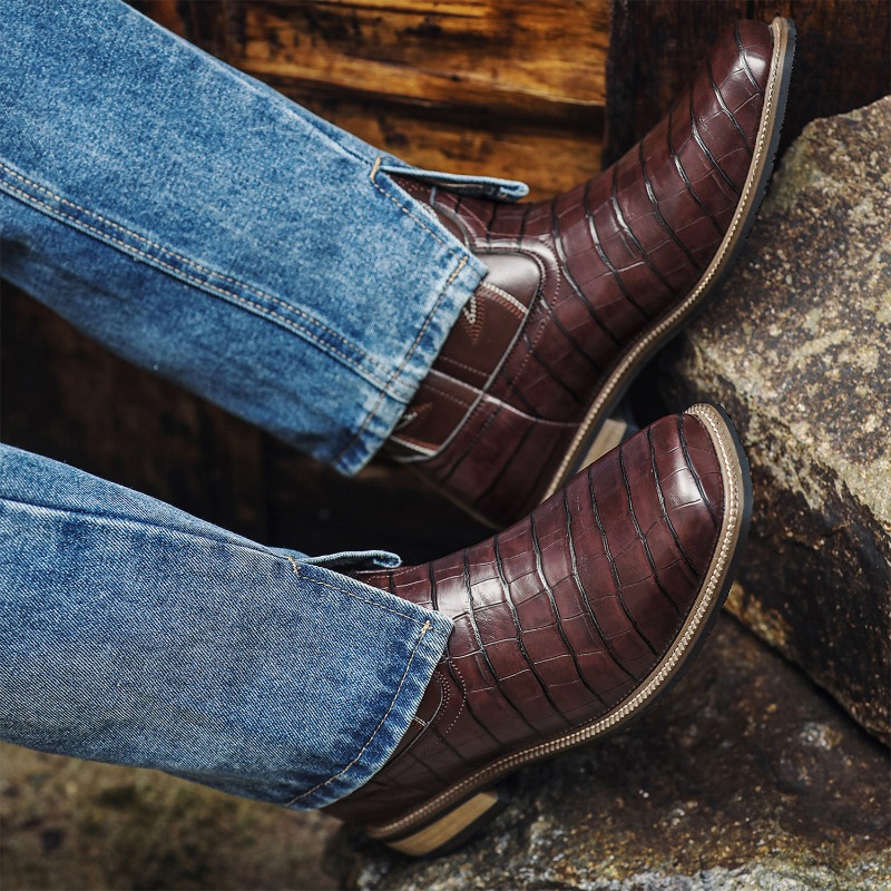 Mens Boots Crocodile Pattern H - Men'S Shoes Wide Width 评论和价格