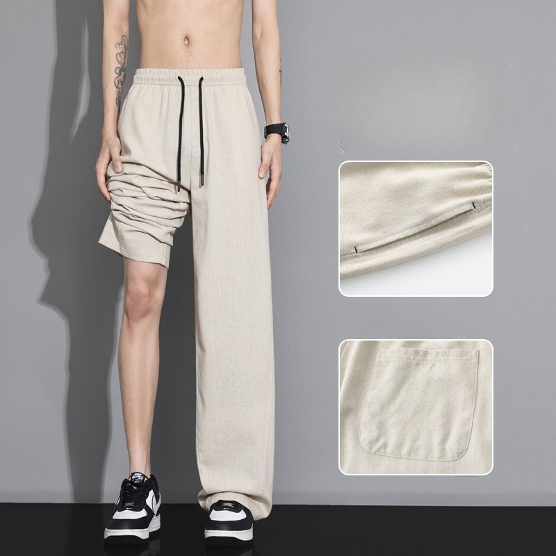 Summer Thin Cozy Linen Fabric  - Men Shoes Joggers 评论和价格