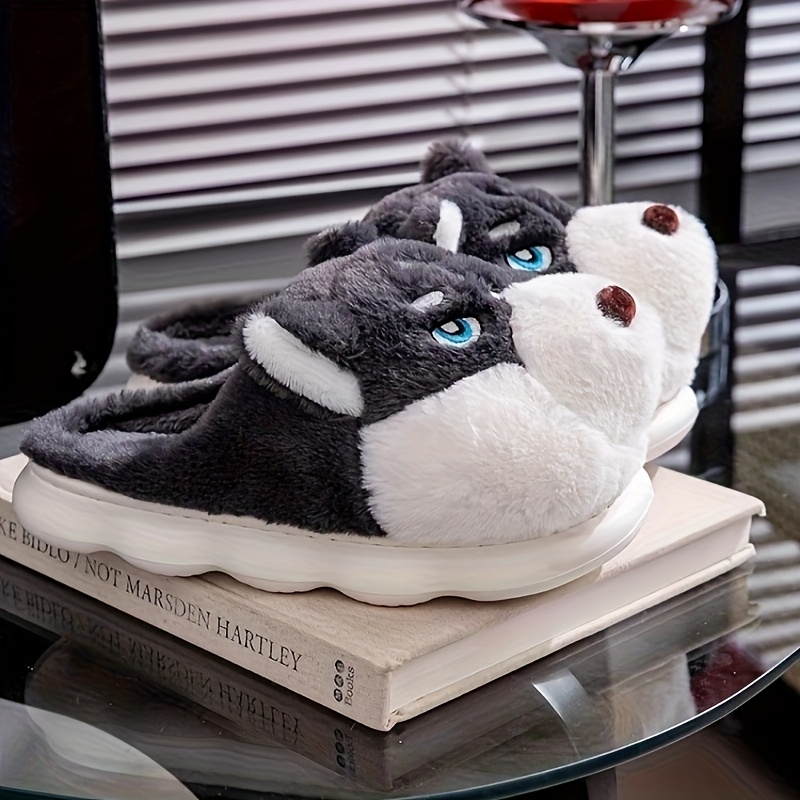 ZUOFU Cute Husky Dog Plush Sli - Men Shoes Eu To Us Size 评论和价格