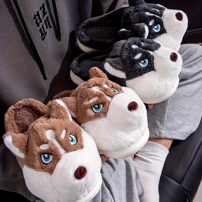 ZUOFU Cute Husky Dog Plush Sli - Men Shoes Eu To Us Size 评论和价格