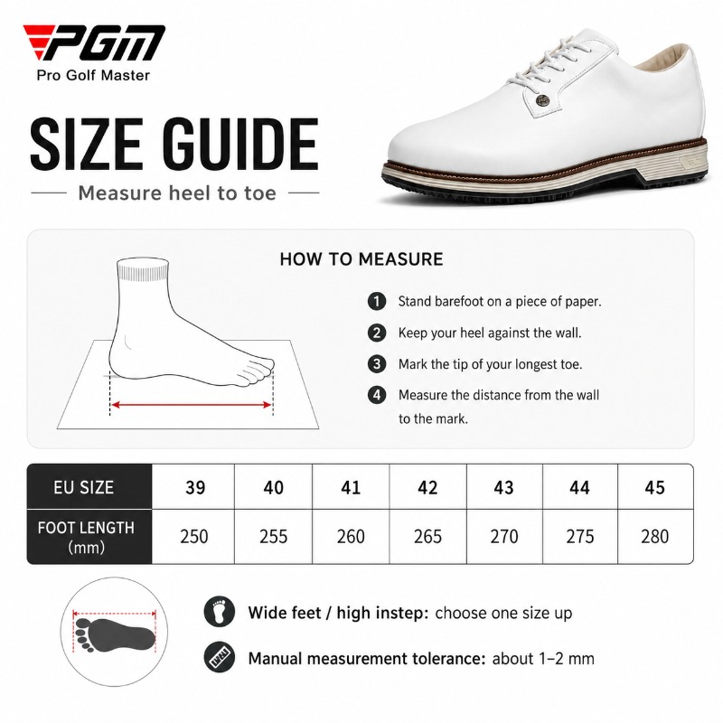 PGM Men's Cow Leather Golf Sho - Men Shoes Eu To Us Size 评论和价格