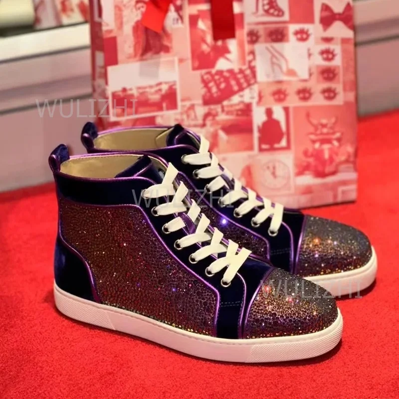 Dark Purple Crystal Rivet Men  - Men'S Shoes For Suits 评论和价格