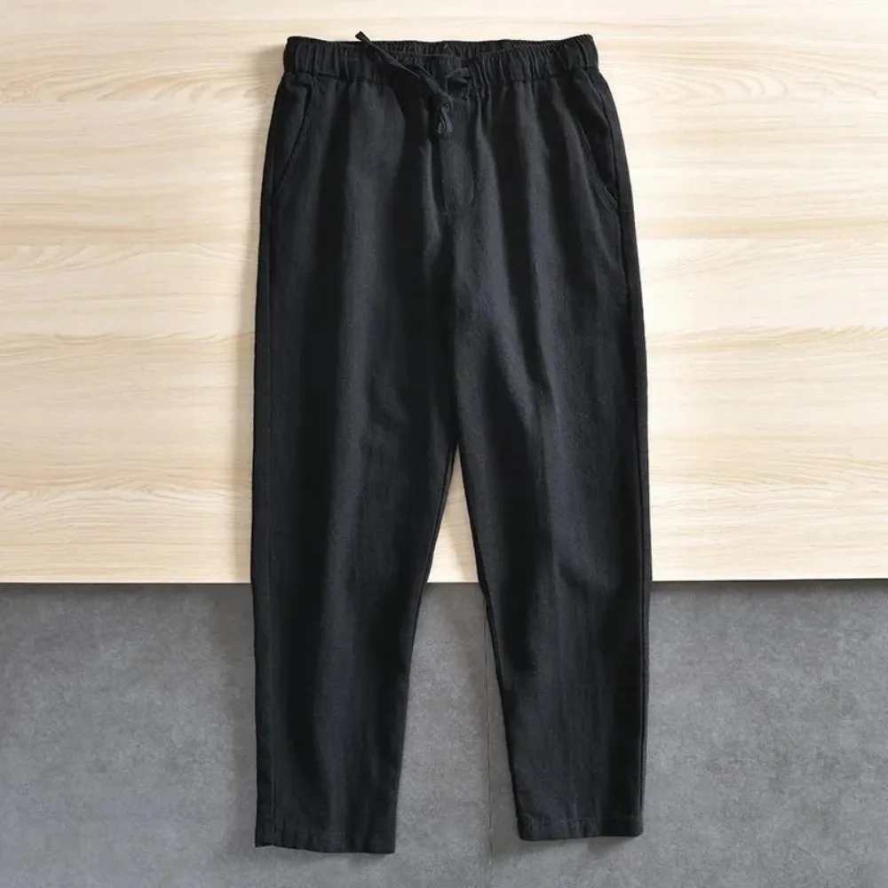 Men's Cotton Linen Casual Pant - Men Shoes Joggers 评论和价格