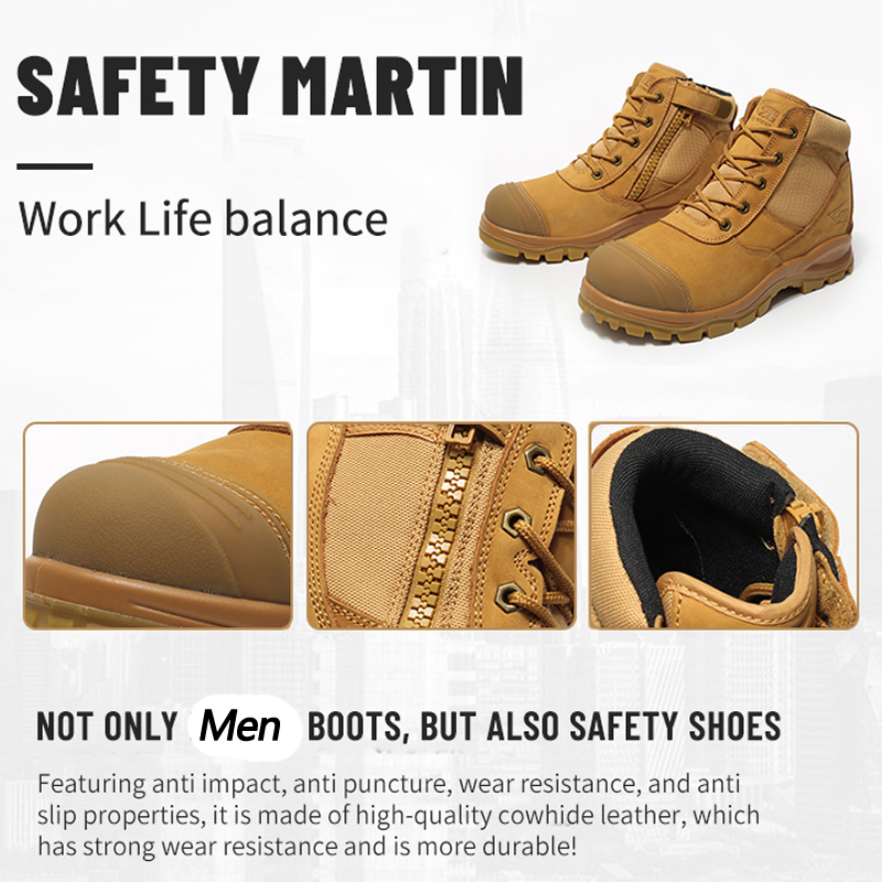 Genuine Leather Men's Boots Sa - Work Boot Steel Toe 评论和价格